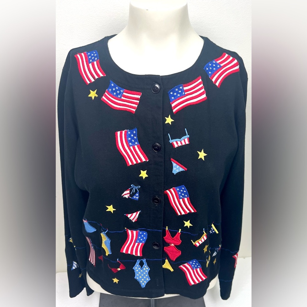 Vintage 90’s Y2K Michael Simon Lite USA 🇺🇸 Patriotic Button Down - Picture 8 of 14